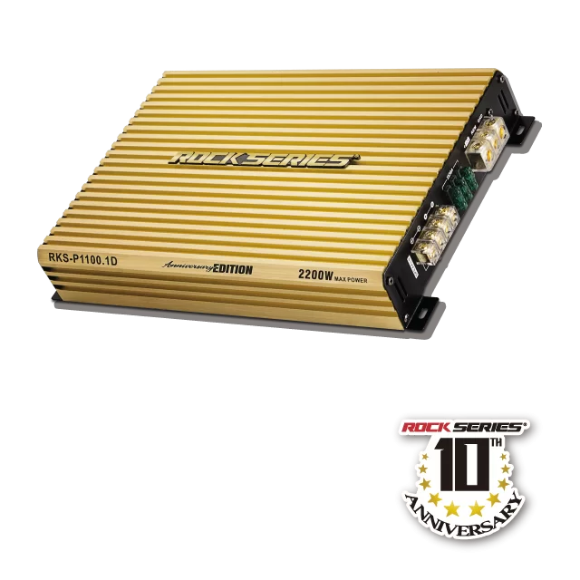 AMPLIFICADOR DE 1 CANAL CLASE D “EDICIÓN ESPECIAL DE 10° ANIVERSARIO” – RKS-P1100.1DGOLD